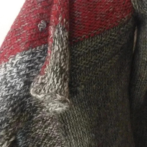 Lineamaglia Red Grey/Multi Zig Zag Waterfall Cardigan, Size M Made in Italy - Picture 8 of 8